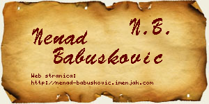 Nenad Babušković vizit kartica